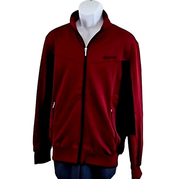 TBY Sports Men's Burgundy Full Zip Track Jacket Size Small NWT Athletic Zip-Up - Picture 2 of 6